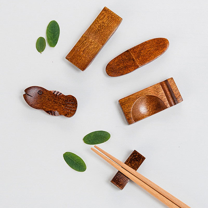 Descanso de hashis estilo japonês, suporte de madeira para colher e hashis, prateleira decorativa, acessórios para mesa de jantar ????