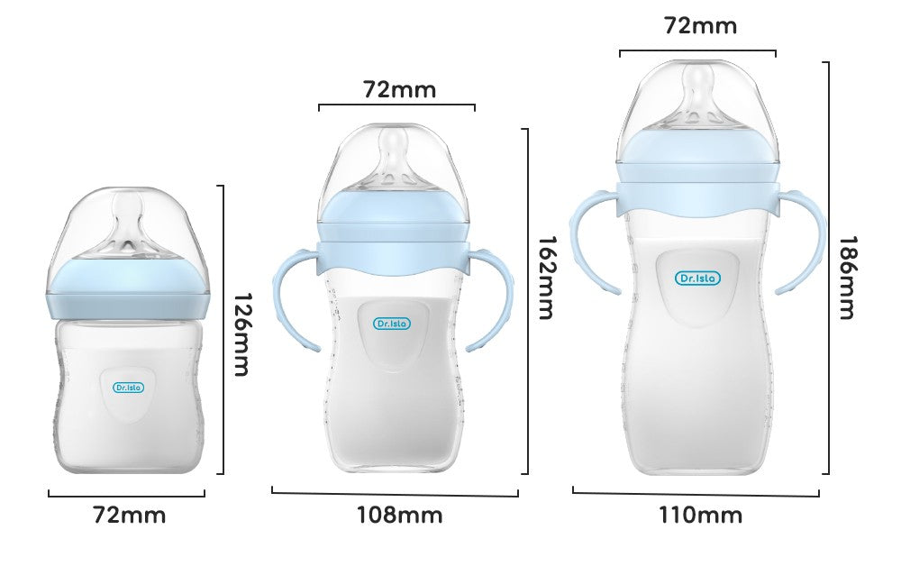 MAMIJOY 150/240/330ML Baby Bottle With Handle Anti-bloating?Anti-drop Clear Scale Milk Bottle Feeding Baby Bottles BPA-FREE PP15