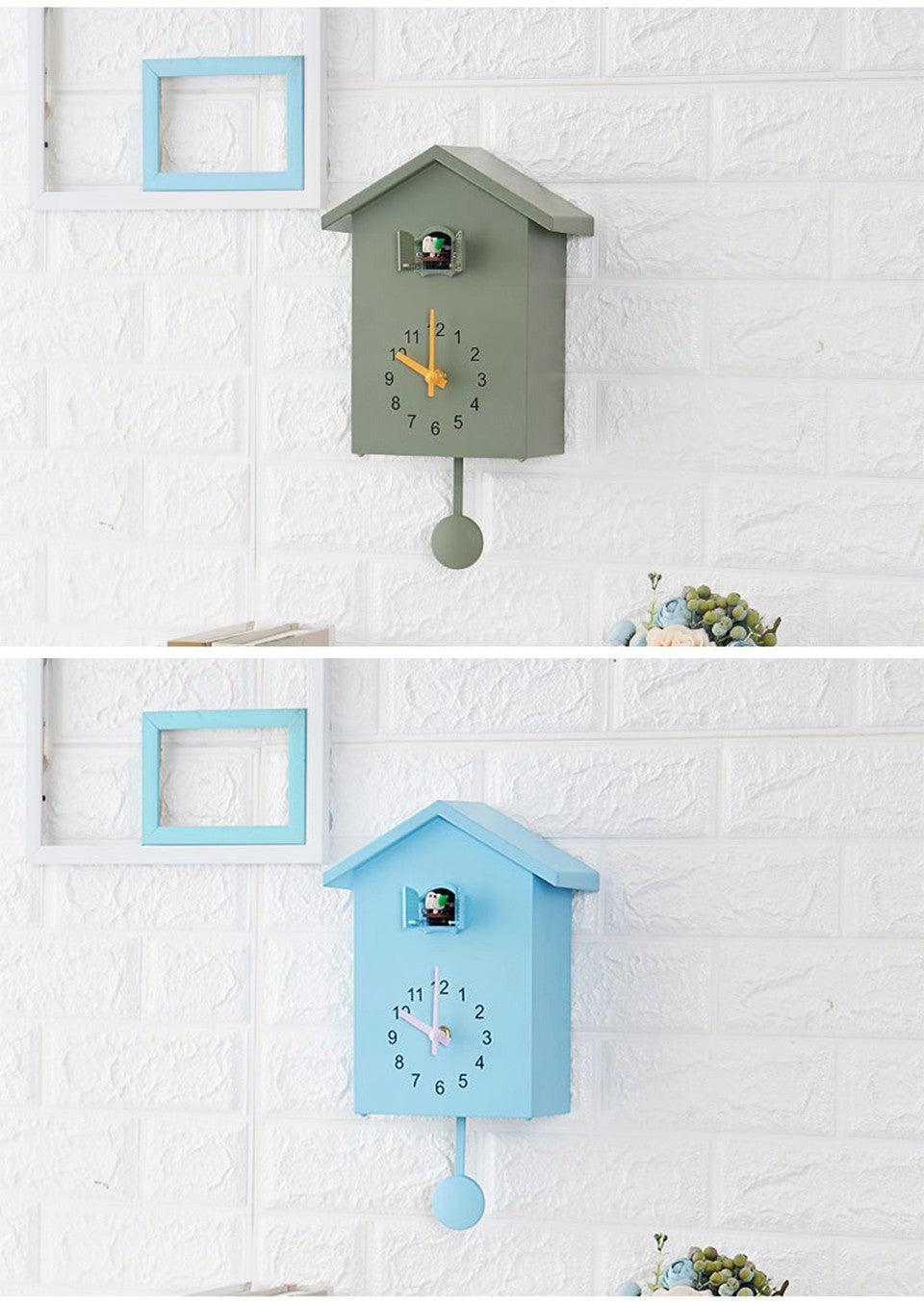 20x25cm Cuckoo Quartz Wall Clock Modern Bird Home Living Room Hanging Watch Horologe Clocks Timer Office Home Decoration Gifts