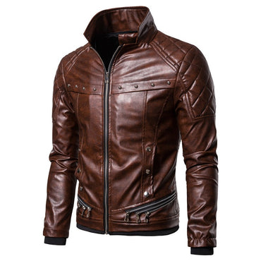New Winter Fleece Motorcycle Leather Jacket Men Turn Down Fur Collar Slim Fit Warm PU Bomber Jackets Coats Mens Moto Biker Coat