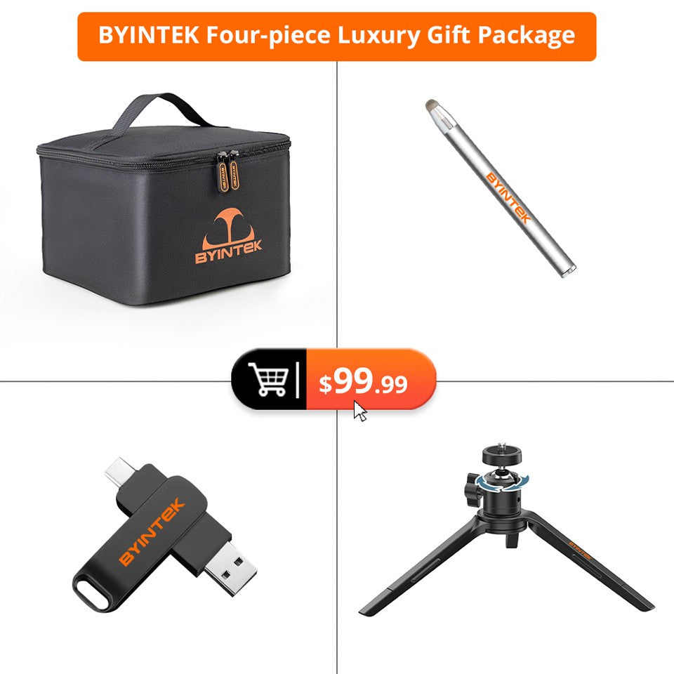 Mini Projetor BYINTEK R20 Max 4K DLP Smart WiFi Android 11.0 LED 1080P Projetores de Cinema em Casa ao Ar Livre Com Bateria de 15600mAh
