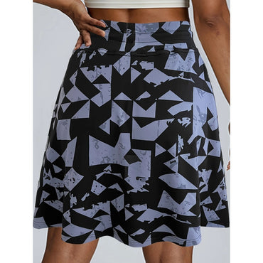 Plus Size 1XL-5XL New Women's Fashion High-Waisted Slim-Fit A-Line Printed Shorts Skirt Ladies High Rise A-line Mini Skirt