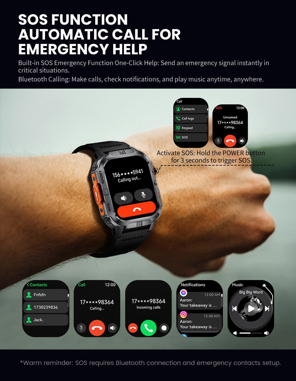 2026New Military Grade GPS Smart Watch Men Built in GPS Compass Altimeter Barometer 3ATM Waterproof 540mAh Sports Bracelet Men