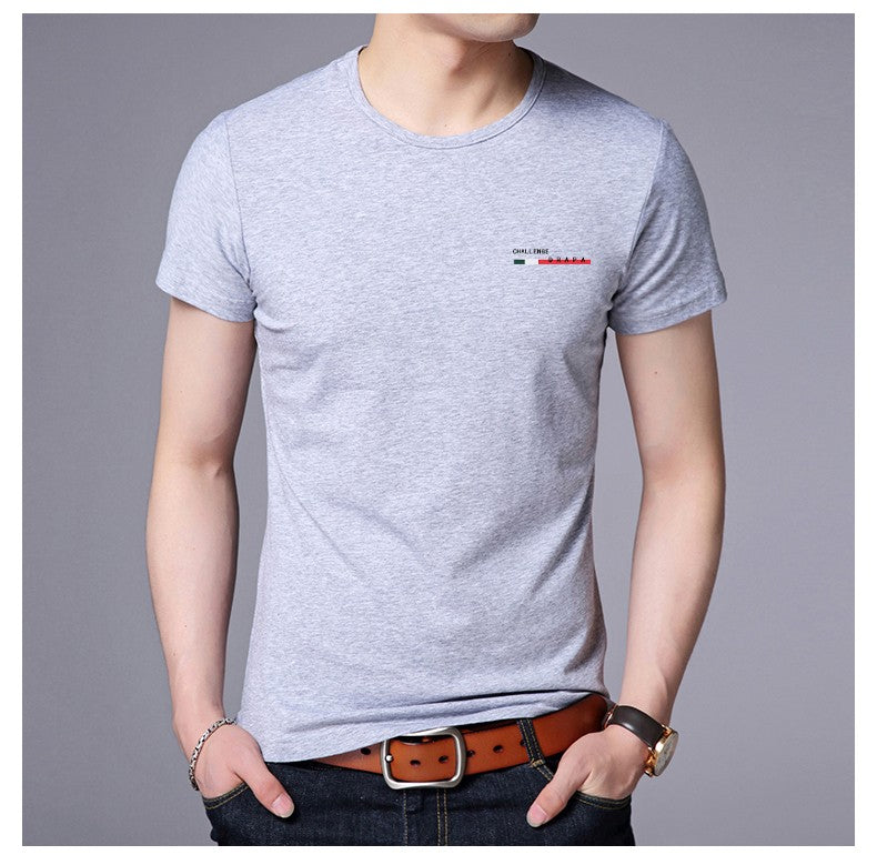 2025 New Summer Brand Tops Round Neck t Shirt For Men 95% Cotton 5% Spandex Plain Bulk Short Sleeve Casual Fashion Mens Clothes