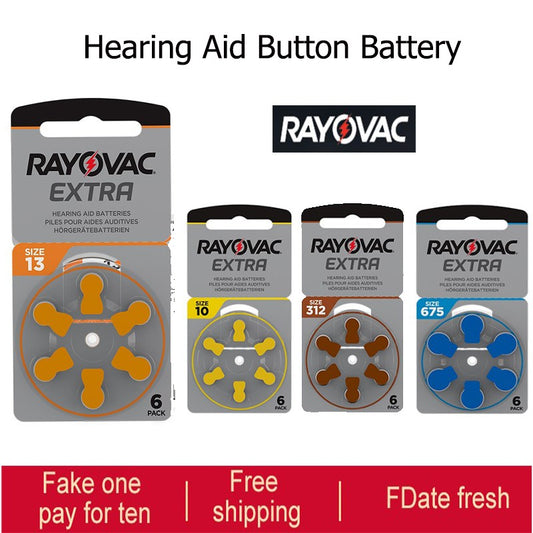 60 PCS Hearing Aids Battery A13 10A 13 312 PR48 Rayovac Extra Zinc Air 13/A13 Mini Batteries For aparelho auditivo Drop Shopping