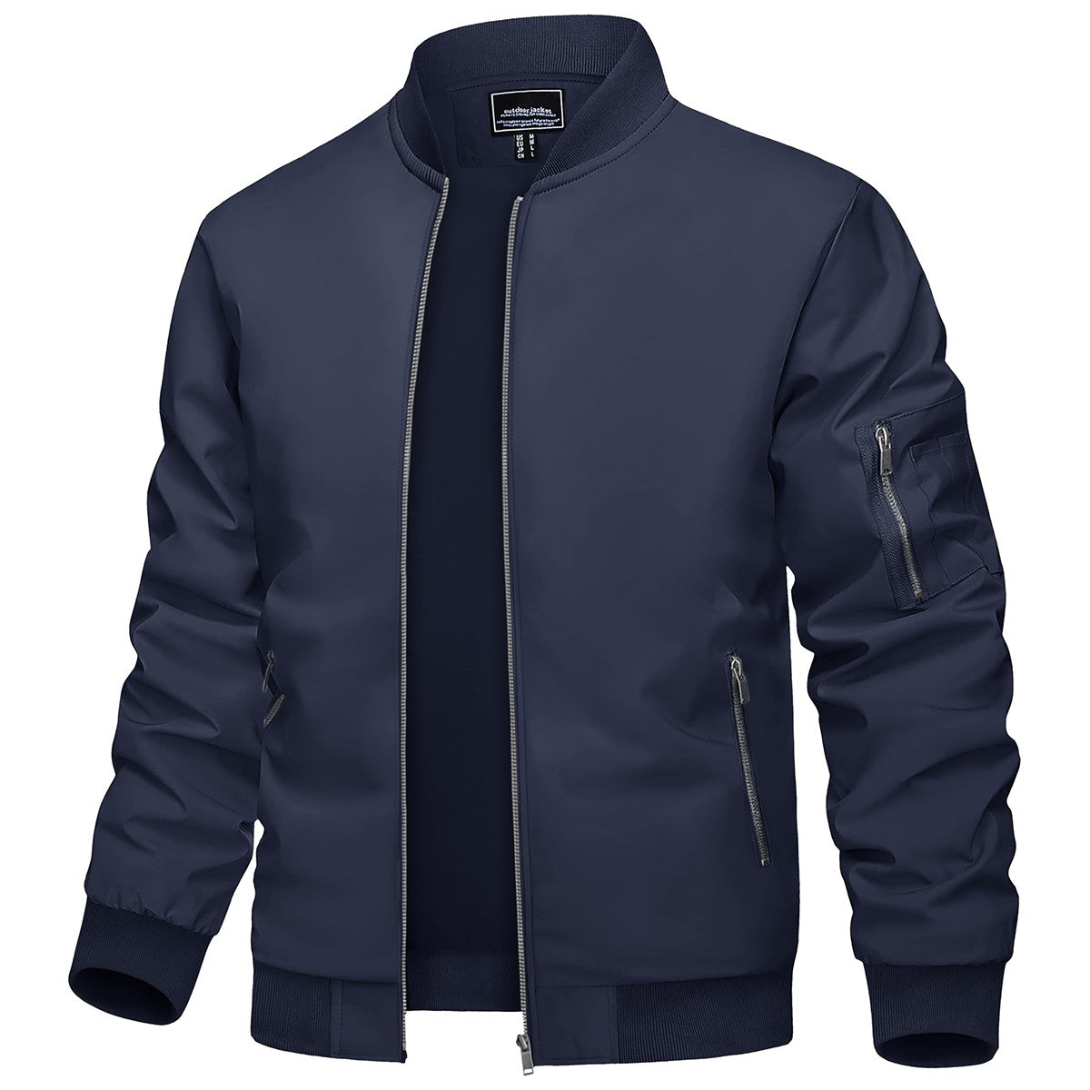 TACVASEN Men's Bomber Jacket Summer Autumn Thin Lightweight Casual Windbreaker Multi-pockets Full Zip Up Varsity Baseball Jacket