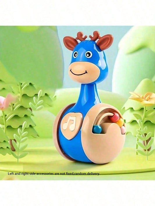 Safari Sensory Beat Drum - 5-in-1 Baby Music Toy with Chewable Silicone Edges & Animal Sound Buttons | Montessori Crawling Guide