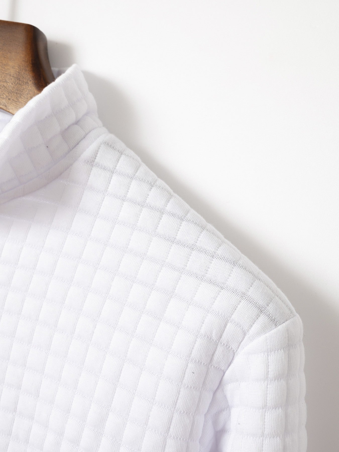 New spring and autumn men's checkerboard checkered POLO shirt zip-up collar sports polo shirt