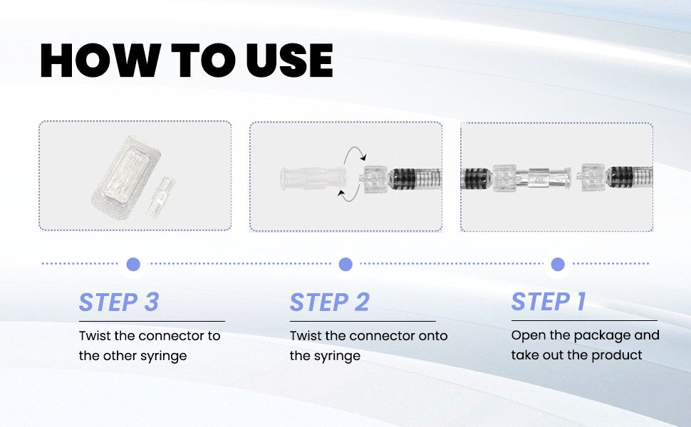 10-1000 unidades Conector de Seringa Luer União Dupla Embalagem Individual Adaptador Luer Lock Estéril Fêmea para Fêmea