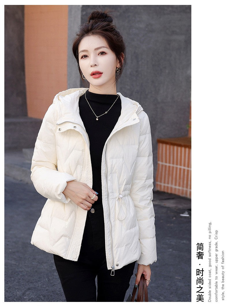 Down For Women, Lightweight Short, 2024 Winter New Collection, Waist Cinching And Warm, Duck Down Slim Fit, Korean Version