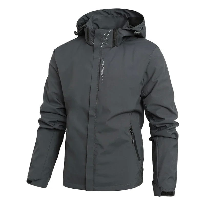 Spring Autumn New Men Casual Jacket Men Outdoor Windproof Waterproof Athletes Jacket Coat Detachable Hat Jackets Male M-5XL