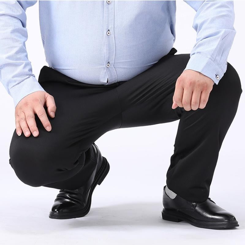 Plus Size 48 50 52 Mens Black Long Pants Casual Business Suit Pants