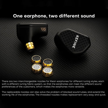 Kefine Klean 10mm DLC Diaphragm Dynamic Driver IEMs Hi-Fi In-ear Earphone with Nozzles and Comfortable 2-pin Silver-plated Cable