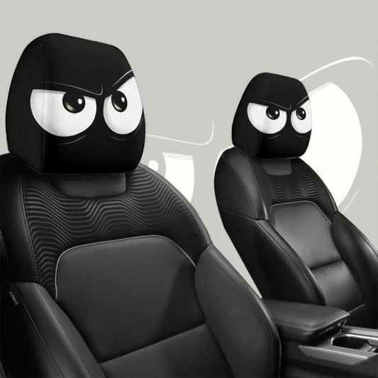 2pcs Angry Cartoon Eyes Car Headrest Covers, Easy Installation, Long Drive Fatigue Relief, Car Lovers Gifts, Car Interior Decor