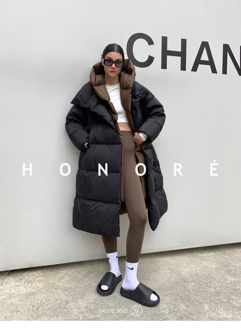 Janveny Fluffy White Duck Down Jacket Women Winter Thickness Warm Long Puffer Coat Hooded Female Fashion Fake Two-piece Parkas