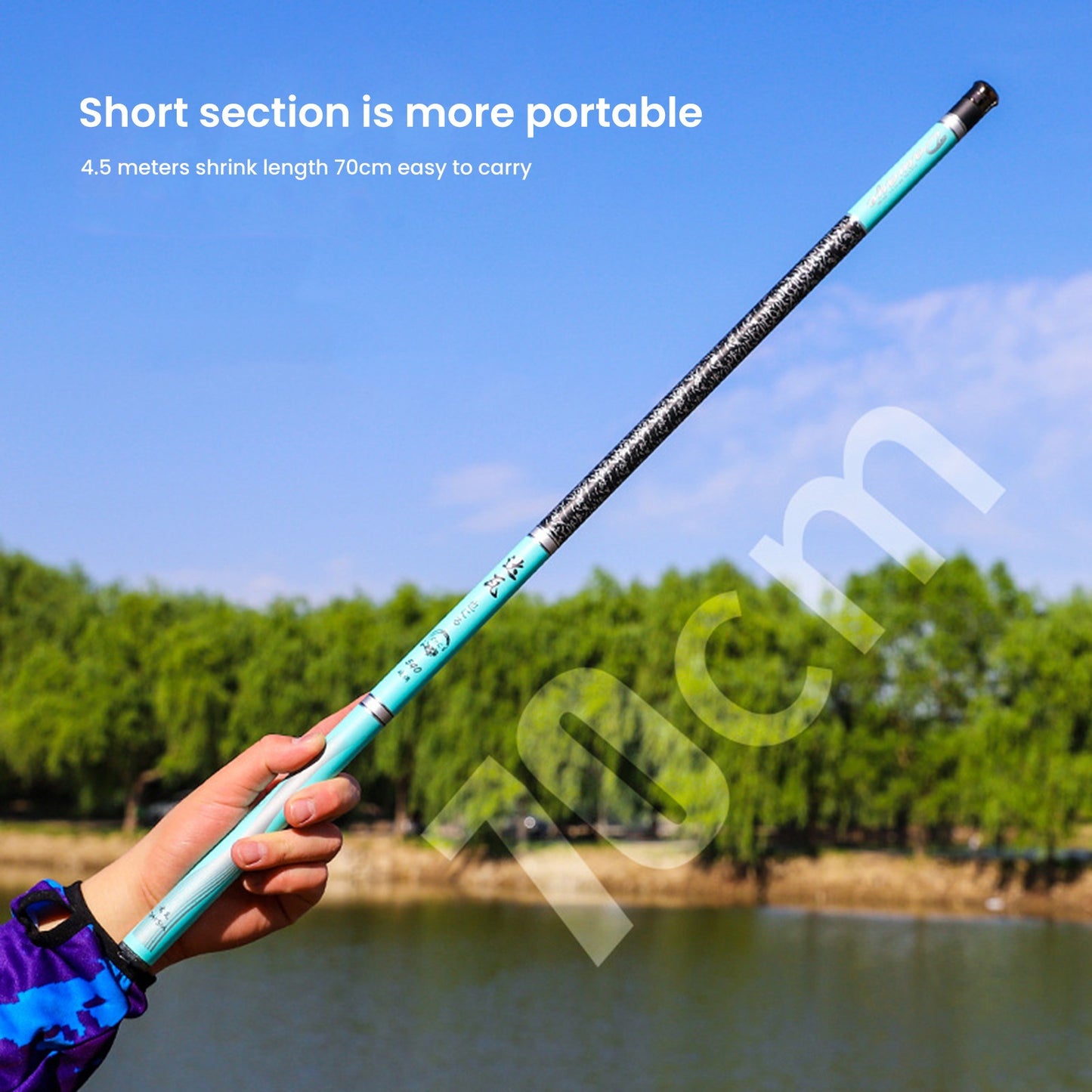 Varas de Pesca Carbon Stream com Corpo Leve para Uso em Acampamento ao Ar Livre