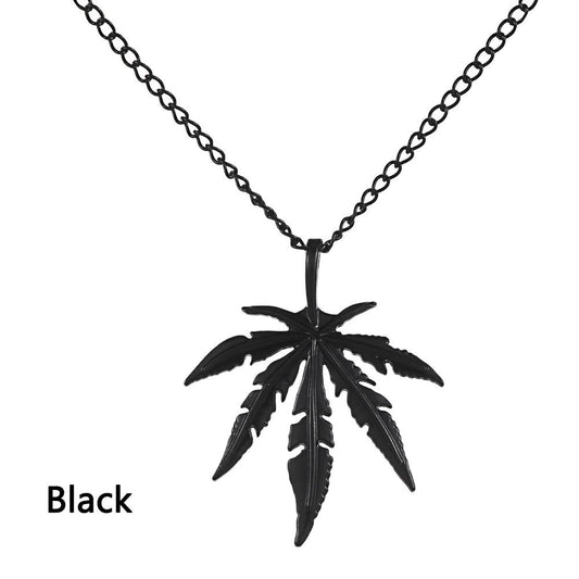 Charm Chain Men Jewelry Rock Titanium Steel Punk Vintage Maple Leaf Necklace Choker Hip Hop Leaf Pendant