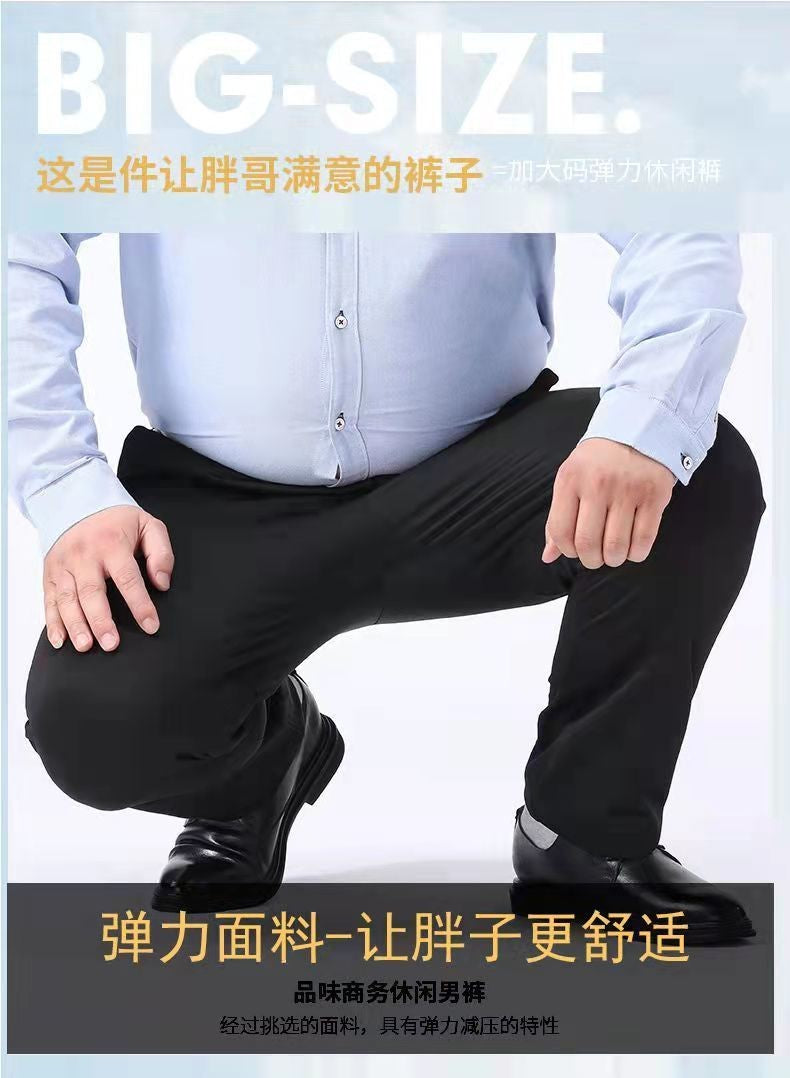 Men Summer Suit Pants Casual Pants Business Fashion Classic Solid Color Stretch Straigh Thin Cotton Trousers Plus Size A177