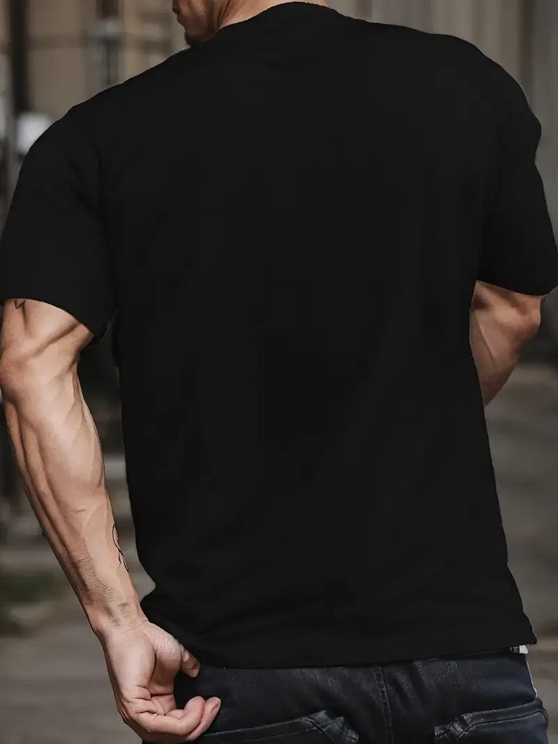 New Short Sleeved Hot Sell Mountain Peaks Printing Pure Cotton Tee Tops Round Neck White t Shirt Men Fashion Design T-Shirt