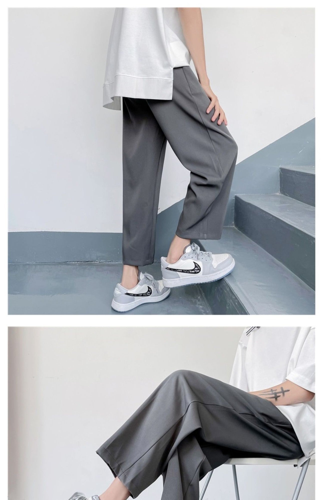 2025 Loose Men's Suit Solid Color Blazers Formal Office Pants Business Trousers Community Fashion Dress Korean Male Clothing X40