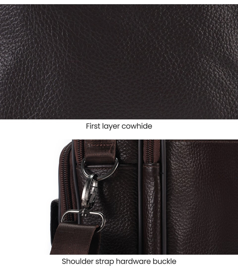 JOYIR Men Genuine Leather Crossbody Bags Messenger Bag for Male Trendy Shoulder Bags Casual Travel Sling Bag Handbags