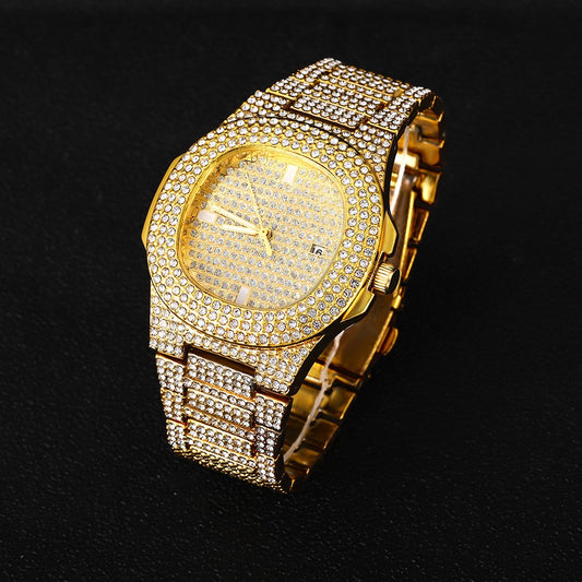 Luxury Diamond-Encrusted Hip Hop Watch Exquisite Fashion Design for Men And Women Casual Party Business Gift
