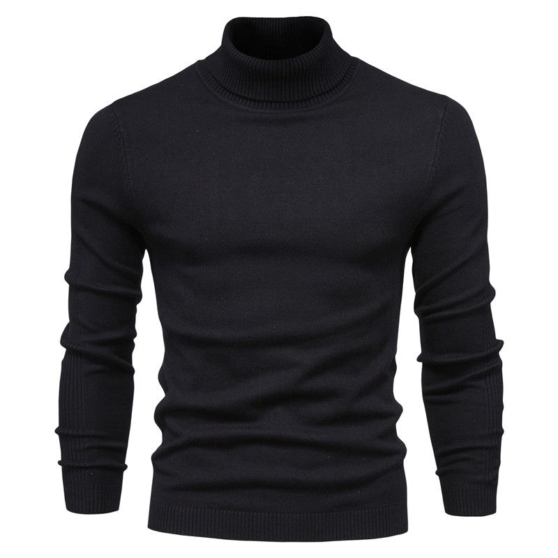 2021 New Winter Men Turtleneck Sweater Casual Solid Color Warm Pullover High Quality Slim High Neck Long Sleeve Sweater Men