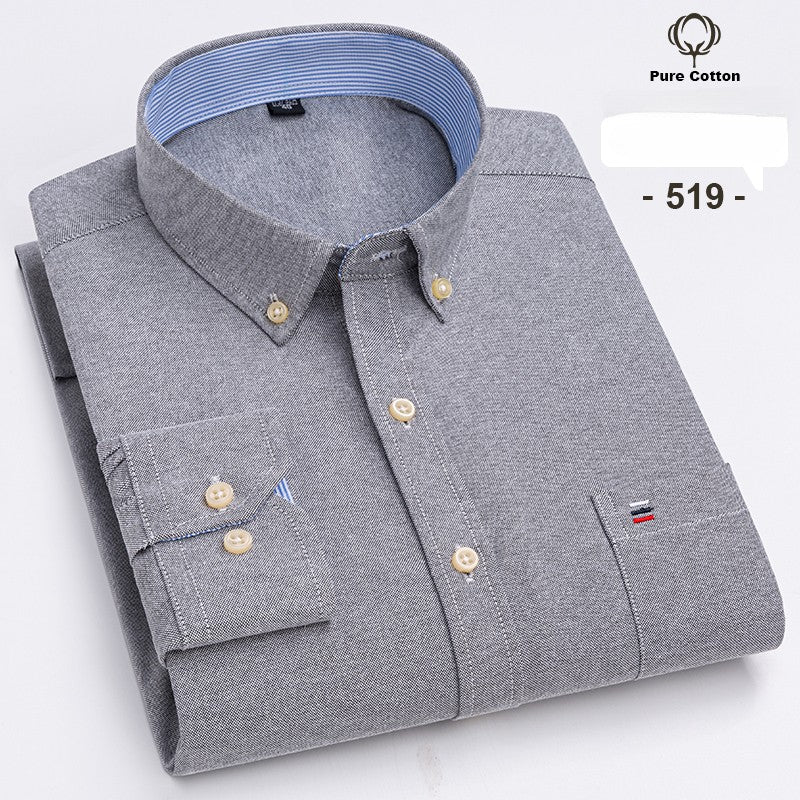 over size 7XL100%Cotton Oxford long-sleeve shirts for men slim fit formal plain shirt office white clothes elegant business tops