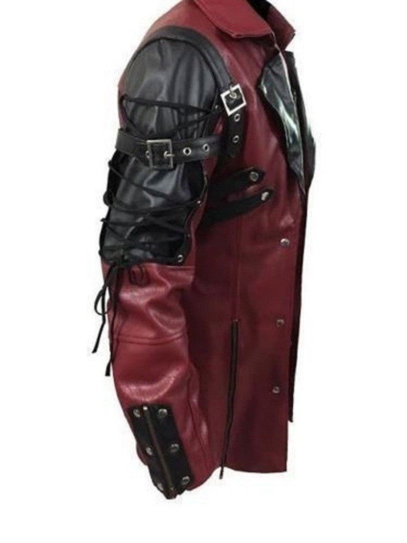 Fashion Black Pu Leather Trench Coat Men Winter Gothic Steampunk Leather Motorcycle Jacket Male Outwear EU Size XXXXXL