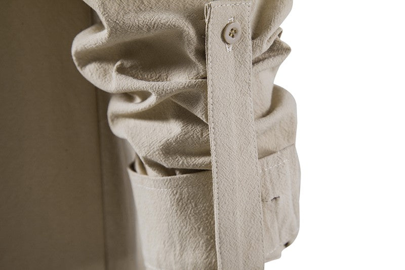 New Men's Casual Blouse Cotton Linen Shirt Tops Long Sleeve Tee Shirt Spring Autumn Slanted Placket Vintage Yoga Shirts