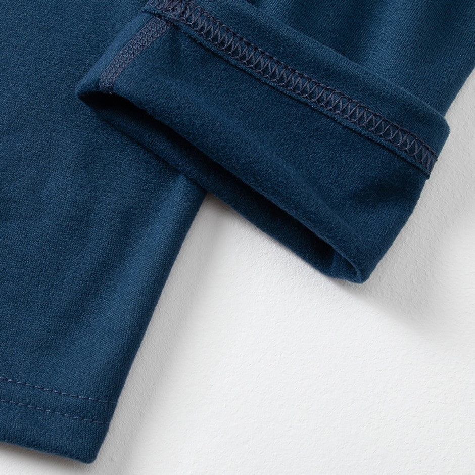 2-piece Autumn/Winter Men's Classic Fashion Basic Warm Underwear Set Loose Large Half High Collar Top T-shirt Elastic Waist Pant