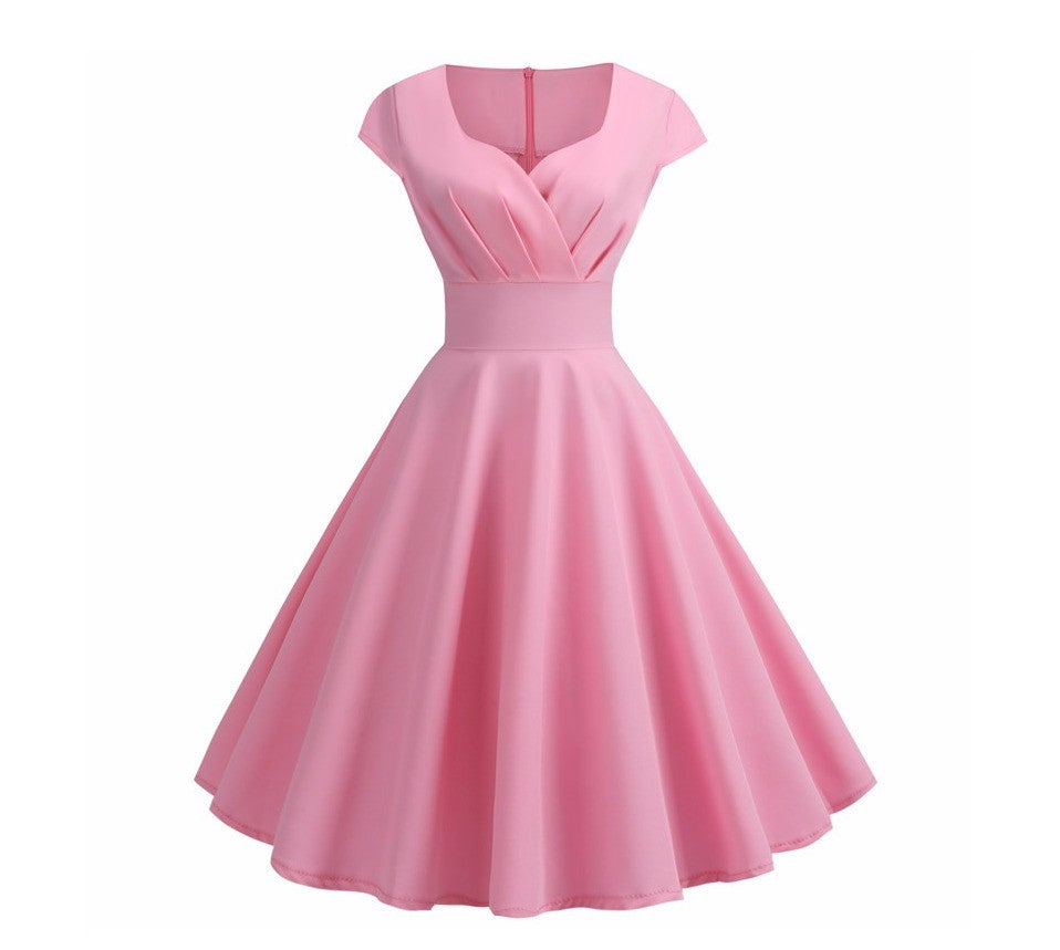 Summer Dress Women Hepburn Vintage Rockabilly Pin Up Dress Robe Femme Casual Ret