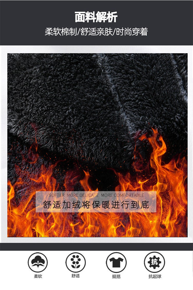 Thicker Winter Jacket Men Warmer Hooded Denim Lambswool Hooded and Padded Denim Jacket Imitation Lamb Wool Fleece Mens Clothes