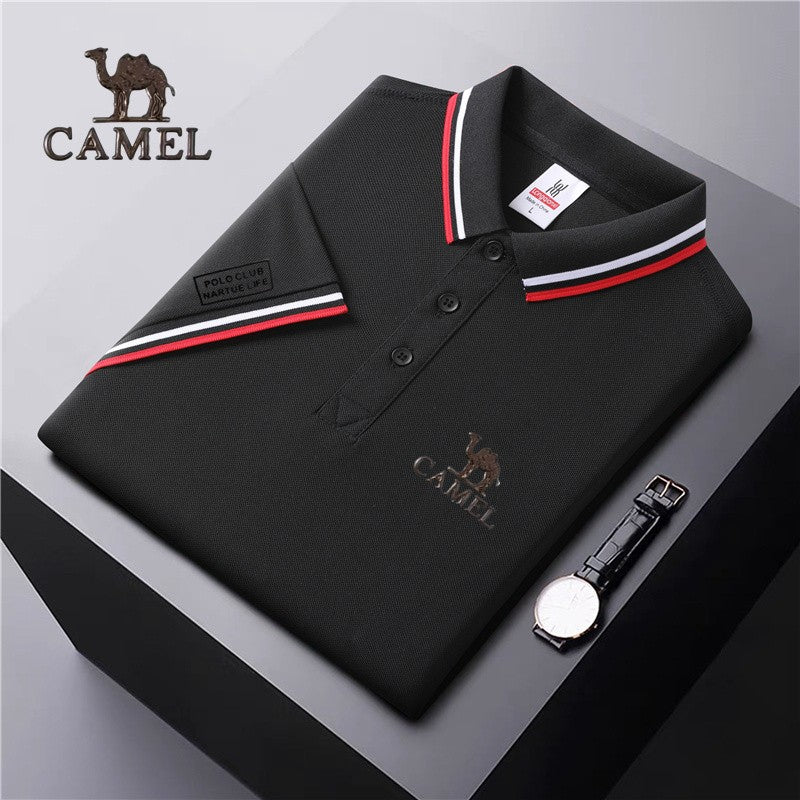 2024 Camel Authentic Badge Summer shirt short sleeved lapel t-shirt summer polo shirt cultural shirtemployee factory uniform