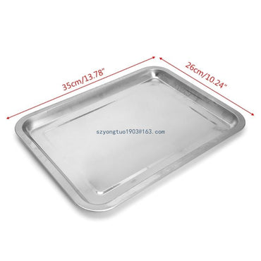 Stainless Steel Rectangular Plate Barbecue Grilled Fish Tray BBQ Container