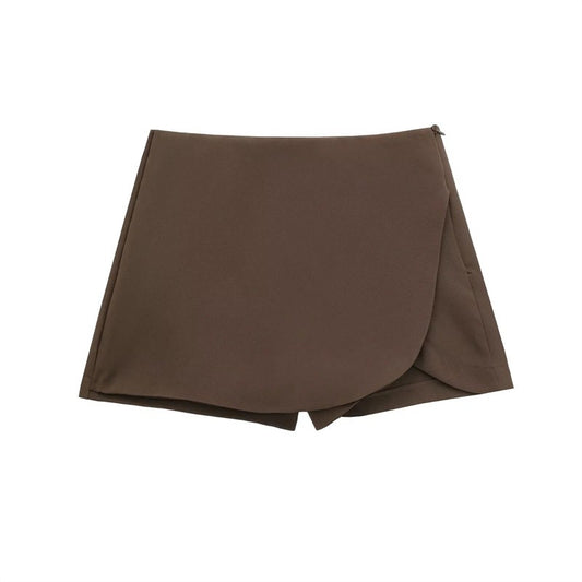 MUJER 2025 Black Mini Skirt Shorts Woman Fashion Asymmetric Skort For Women High