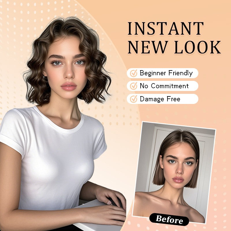 4 peças/conjunto Extensões de Cabelo Sintético Clip In Pedaços de Cabelo Curto Onda de Água Pedaços de Cabelo Macio Fofo Cacheado Peruca Acessórios de Cabelo da Moda A