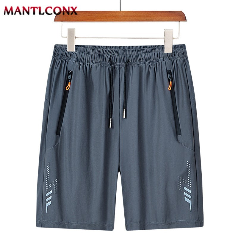 Quick Dry Shorts Men Summer Thin Short Pants Running Sports Bottom Gym Fitness Beach Zipper Pocket Loose Short Sweatpants Men