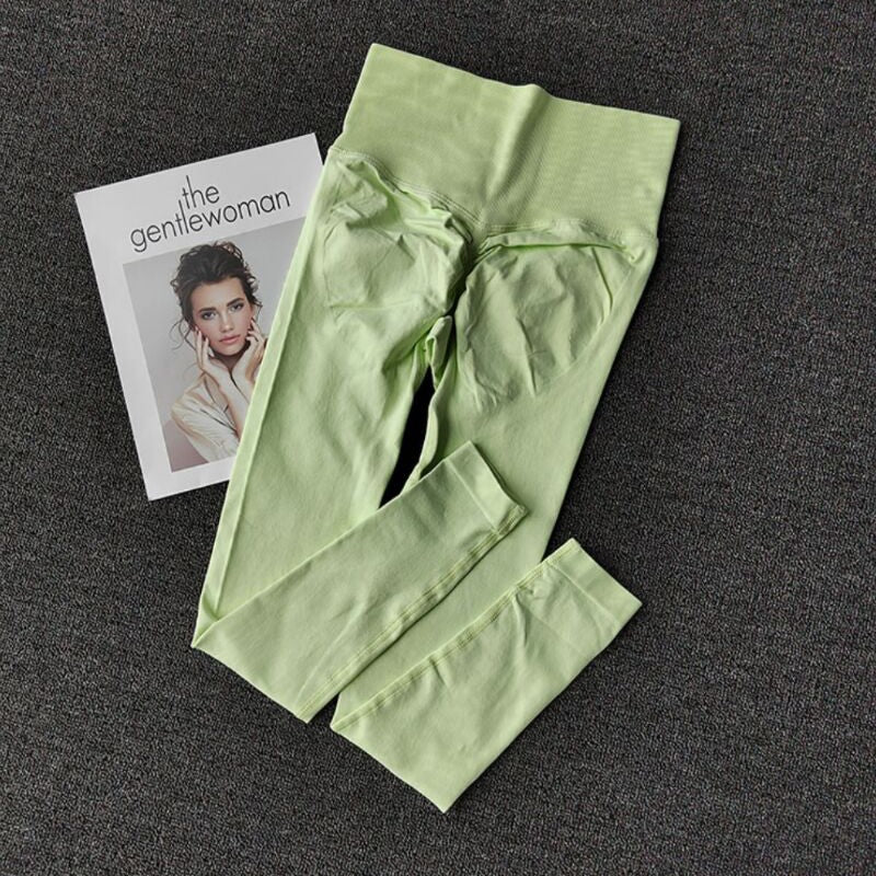 Seamless Sport Yoga  High Waist Pants Leggings Sport See Through Yoga Gym Runnin