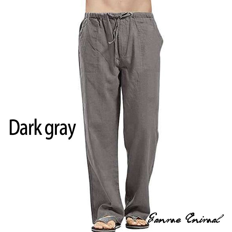 Fashion Mens Linen Wide Pants Korean Trousers Oversize Sports Streetwear Male Spring Yoga Pants Casual Men Clothing Sweatpants