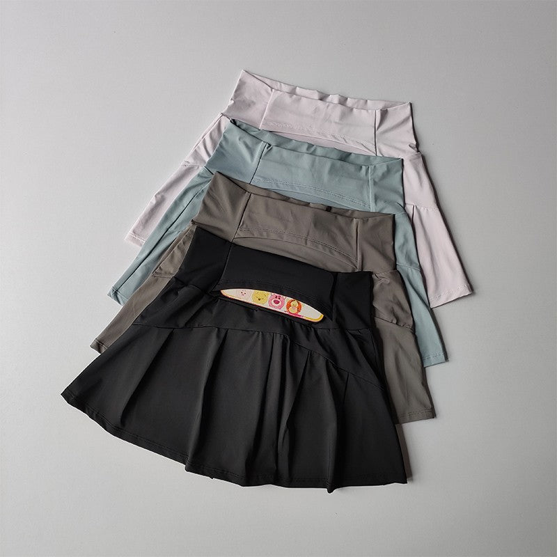 Summer High Waist Sports Short Skirt Lined Shorts Fitness Yoga Quick Dry Running