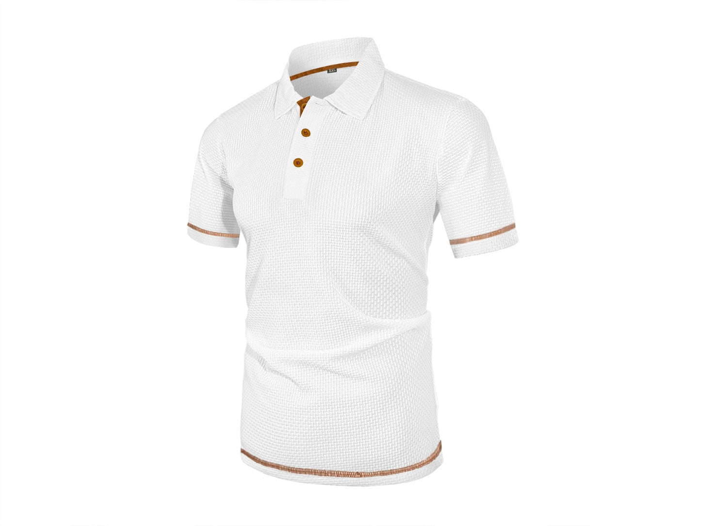 Summer ice silk lapel men's short-sleeved T-shirt men's clothing top