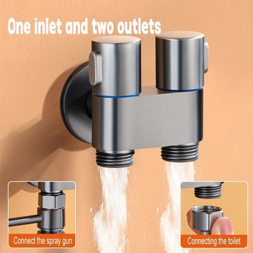 Toilet Cleaning Bidet Spray Set High-Pressure Handheld Double Outlet Sprayer Bathroom Shower Head Toilet Flush Spray Anal Douche