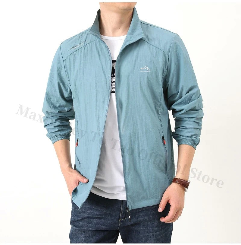 Men's Summer Skin Quick Dry Hiking Jacket Waterproof Sun UV Protection Coats Men Outdoor Sports Fishing Camping Running Jacket