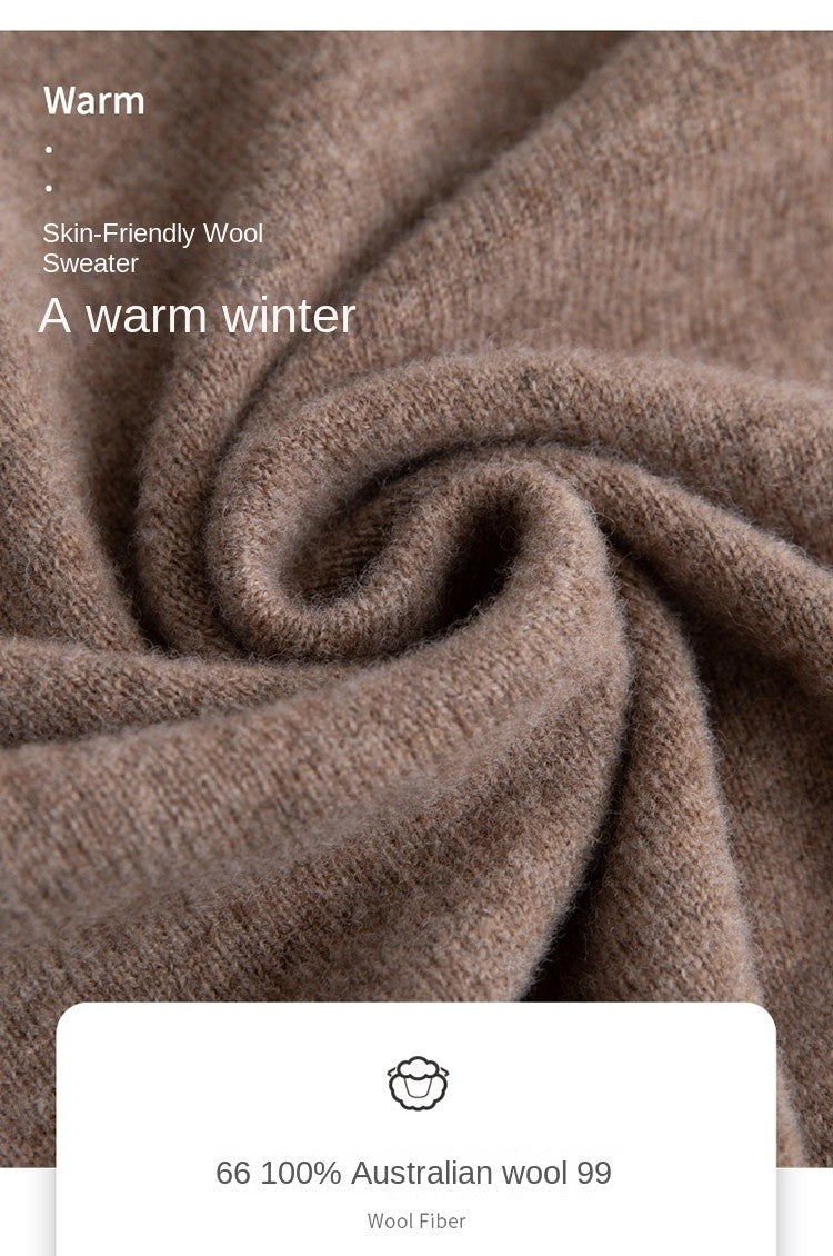 2025 Men's 100% Merino Wool Cashmere V-neck Sweater Pullover Smart Casual Basic Long Sleeve Knitwear Clothes Tops Autumn Winter