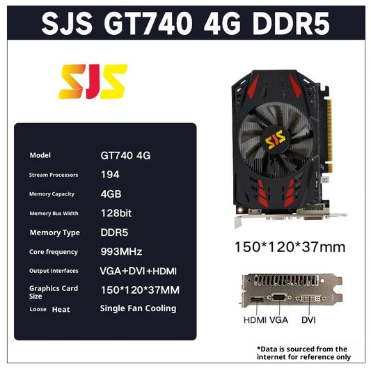 128bit Wide Memory, 5000MHz High Speed for Smooth Office & HD Video SEJISHI NVIDIA GeForce GT740 4GB GDDR5 Graphics Card