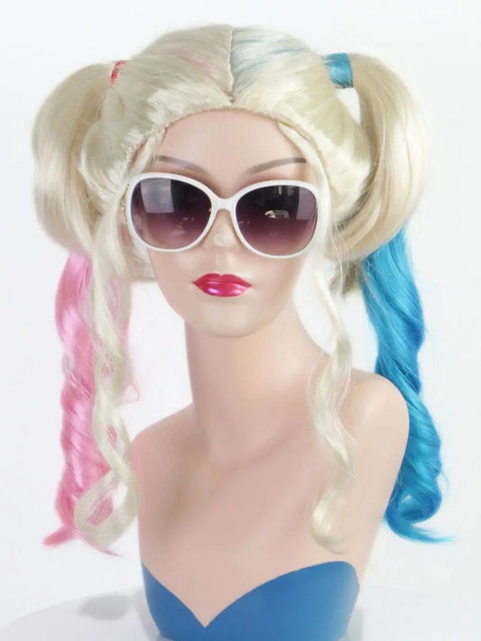 Movie Character Harley Quinn cosplay High Quality Synthetic Wig April Fool's Day Halloween Christmas