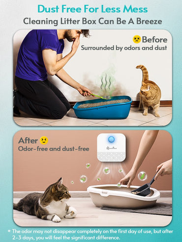 Purificador de Odor Recarregável DownyPaws Para Caixa de Areia de Gatos Desodorizador Inteligente 4000mAh Limpador de Ar Para Vaso Sanitário de Cachorro Suprimentos de Limpeza Para Animais de Estimação