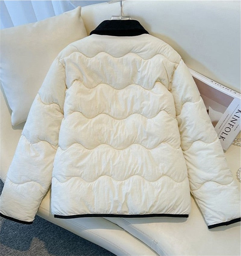 Fashion Women's Cotton Jacket 2025 New Autumn Winter Coat Parker Lightweight Warm Short Lapel Casual Outerwear Female Top