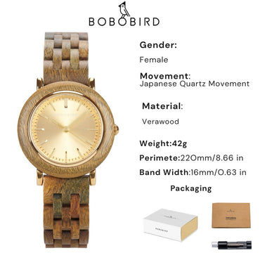 BOBO BIRD Women’s Custom Wooden Watch – Eco-Friendly Personalized Gift Quartz Wristwatch with Engraving Option Dropshipping